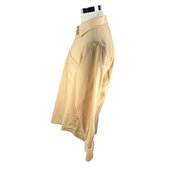YVES SAINT LAURENT Dress Shirt Men’s Large 34-35 Tan Long Sleeve YSL - Picture 4 of 10